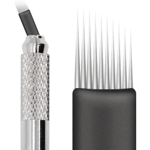 KZBOY 50 PCS Microblading Needles Semi-permanent makeup need 10S 0.16mm Stainless steel for Embroidery Manual Pen