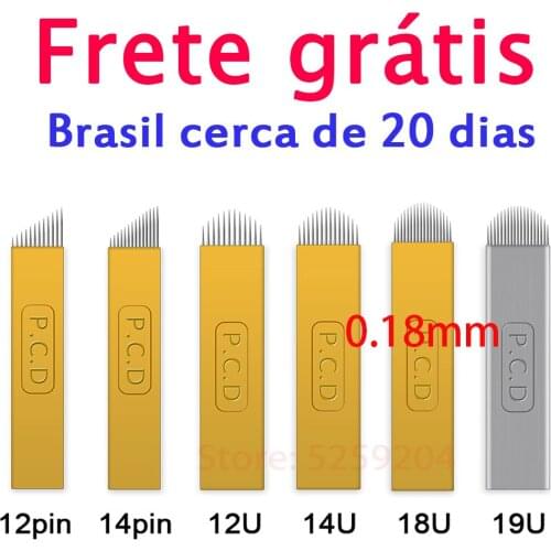 Microblading Needles Hard PCD 12/14/12u/14U/18U Pins Permanent Makeup Neddle Manual Eyebrow Tattoo Needles Brow Microblades