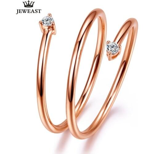 18K Gold Pure Gold Ring Real 18K Solid Gold Rings Good Beautiful Upscale Trendy Classic Party Fine Jewelry Hot Sell New 2020