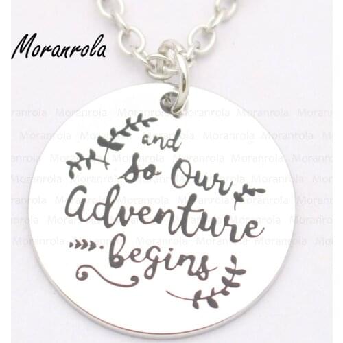 New arried"And so our adventure begins"Copper necklace Keychain,charm, Hand stamped Jewelry Adventure inspiration Wedding charm