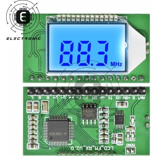 Wireless Audio Receiver Serial Port Module 3-5V 40mA for FM Wireless Modulation With LCD Display for Stereo Radio