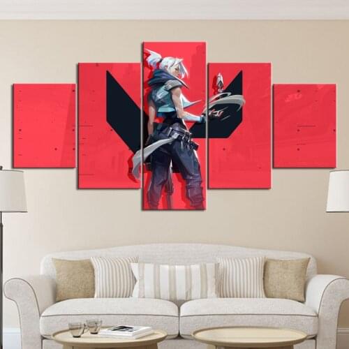 Home Decor Modular Canvas Picture 5 Valorant Game Jett a living room Poster Home wall Canvas Painting Wholesale