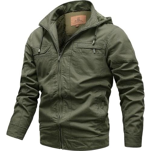 2021 Men Military Jacket Cotton Hooded Outwear Coats Winter Fashion Men Tactical Jacket Army Coats Male Clothing Plus Size