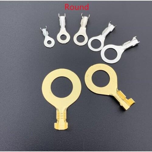 500PCS/1LOT Round/Y Type Ground Ring lugs Copper Wiring Terminal car connectors ID: 2.2 3.2 4.2 5.2 6.2 8.2 10.2mm
