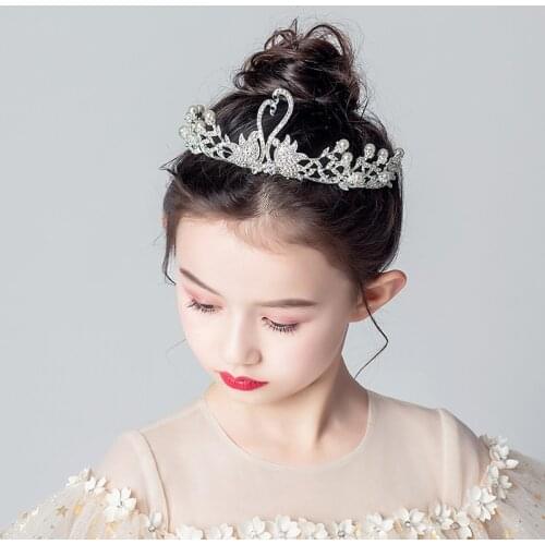 New Fashion Baroque Crystal Headdress Light Gold Crown Hair Accessories Princess Girl Crown Crystal Birthday Rhinestone Headband