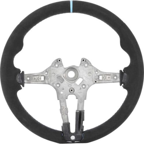 Upgrade for M Performance Full Suede Steering Wheel Blue Stripe Fit for F20 F22 F30 F32 M2 M3 M4