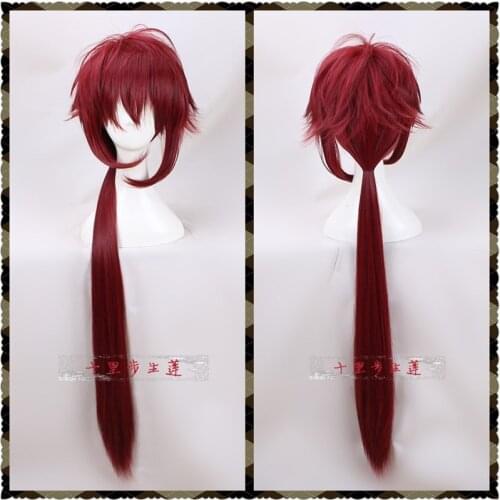 DOLiSH7 Cosplay Wig DOLiSH7 GAME TRIGGER Re: vale IZUMI MITSUKI Cosplay Wig Nanase Riku Wine Red Long Wig Synthetic Hair 90cm