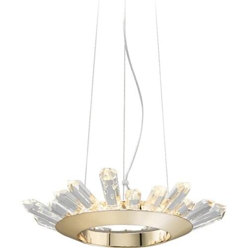 Post Modern K9 Crystal Plate Gold Chrome Round Luxury Lustre Crystal garland villa chandeliers