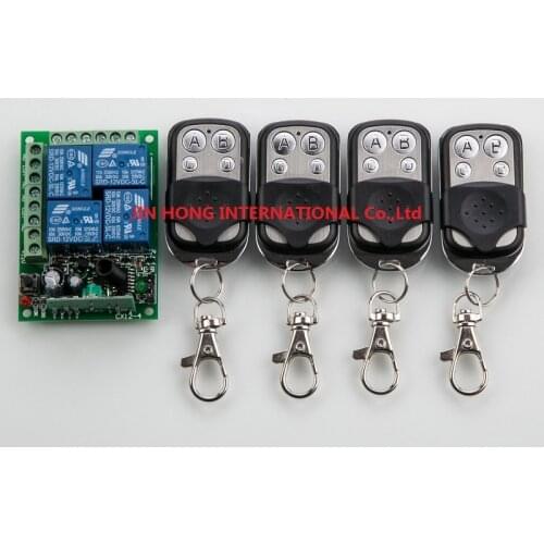 DC12V 4 CH RF Wireless Remote Control System / Radio Switch Transmitter/Receiver Momentary Toggle Latched For Light Lamp
