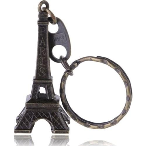Bronze Tone Paris Eiffel Tower Figurine Statue Vintage Alloy Model Decor