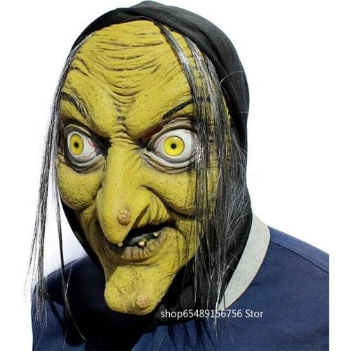 Halloween Horror Witch Mask Scary Full Face Mask Kids Party Funny Masquerade Mask Christmas Party Gifts Latex Props Accessory