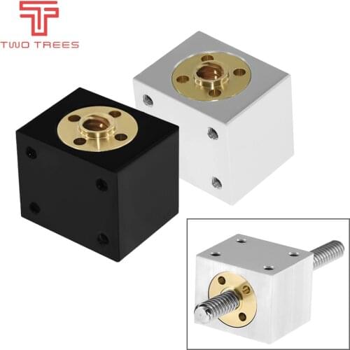 T8 Screw Nut Conversion Seat 3D Printers Parts T8 Trapezoidal Nuts Lead Screw Housing Mounting Bracket Aluminum Block