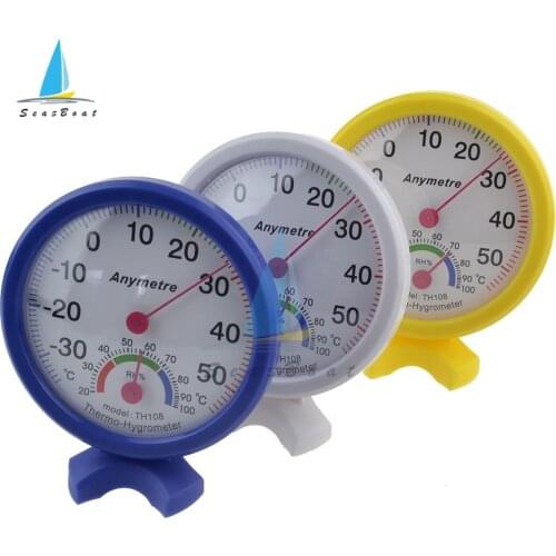 Mini Round Indoor Outdoor Thermometer Hygrometer Home Office Wall Mount Temperature Humidity Monitor Fridge Measure Tool TH108