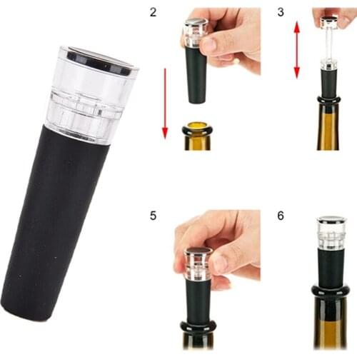 Red Wine Vacuum Retain Freshness Bottle Stopper Preserver Sealer Plug Air Pump Stopper Sealer Plug Tools Wine Vacuum Stopper