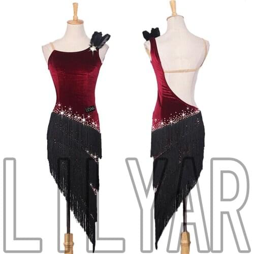 New Latin Dance Dress Competition Dress Costumes Skirt Performing Dress Adult Customize Children Red Matador Skirt Split Skirtes