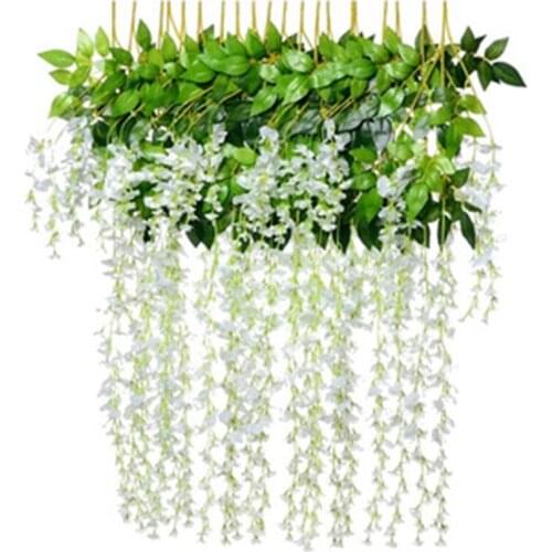 12Pcs/Wisteria Rose Wreath Arch Wedding DIY Home Garden Office Decoration Pendant Plant Wall Decoration