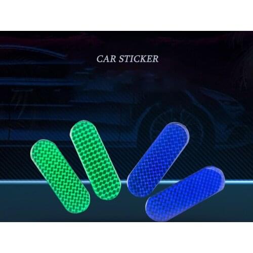 2Pcs Car Reflective Stickers Car Safety Warning Stickers Car Door Anti-collision Small Reflective Strip Car Stickers