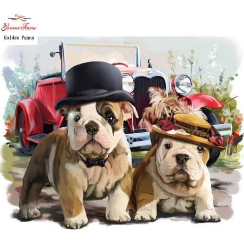 5D DIY full square diamond painting cross stitch square toy car and puppy mosaic home decoration embroidery rhinestones