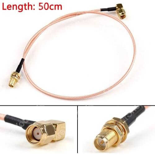 Areyourshop Sale 50cm RG316 Cable RP.SMA Male Jack Right Angle To Female Plug Pigtail 20in FPV Mini