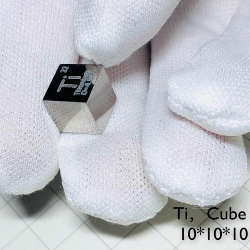 Free shipping 6-sided Mirror Polished Double-sided Engraved Metal 10mm Titanium Ti Cube Ti≥99.5