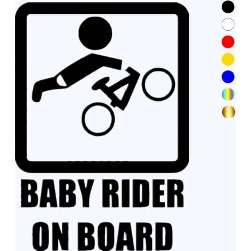 CK20133# funny Baby mountain biker on board vinyl car sticker waterproof car decal stickers on car truck bumper rear