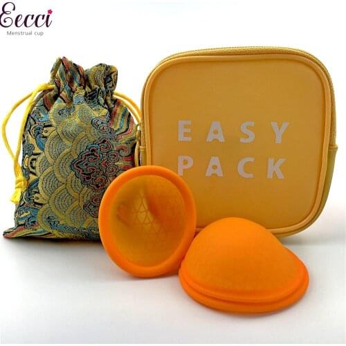 Copa de la luna Menstrual Cup Extra-Thin Flat-fit Design Silicone Menstrual Disc with sterilizer Tampon/Pad Alternative