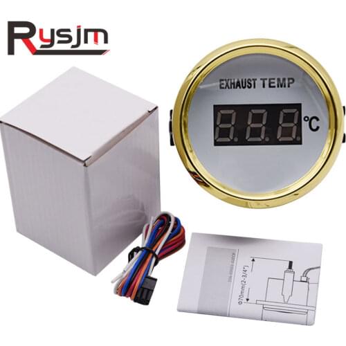 52mm Exhaust Temperature Gauge + sensor 0-800 Celsius Red Backlight Digital Exhaust Temp for car boat Marine Yacht meter