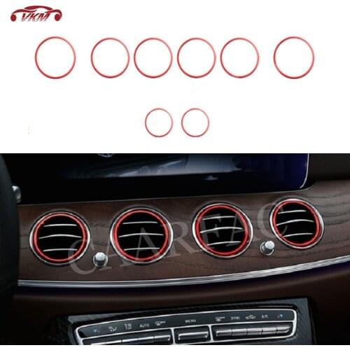 ABS Material Air Conditioning Vent Decorative Ring Car Stickers for Mercedes Benz E Class W213 C238 2017 2018 2019