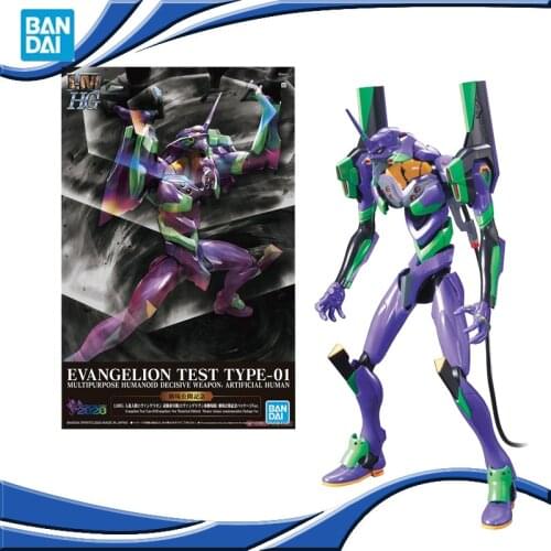 Original BANDAI 1:100 Gundam HG LMHG EVA-01 SET Anime Evangelion Assembled Robot Model Kids Action Figure Toys Halloween Gift
