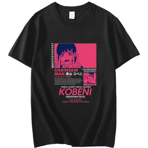 Hot Sale Chainsaw Man Anime Print T Shirt O-Neck Fashion Summer Shirt Summer Cotton Oversized Short Sleeve Tee Shirt Comics Top