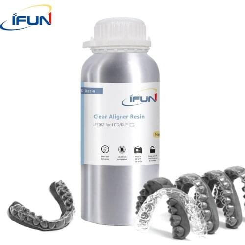 IFUN 3D Printer LCD Resin UV Cured Resin 405nm Standard Photopolymer Biocompatible Resin for LCD 3D Printing 500g Per Bottle