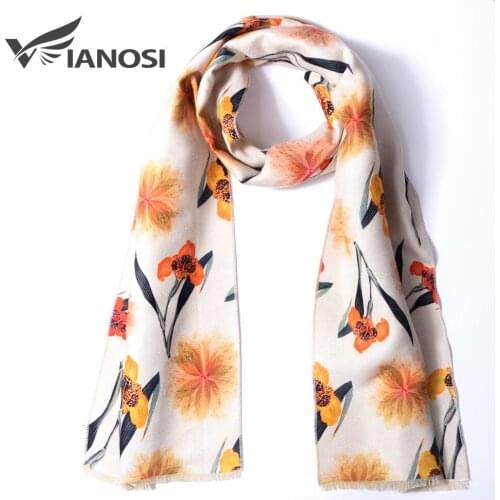 VIANOSI Brand Girls Cashmere Scarf Luxury Winter Print Flower Warm Children Scarves kids Scarf