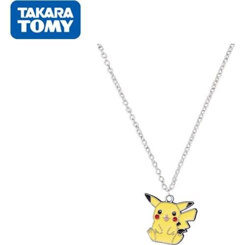 Takara Tomy Pokemon Cartoon Cute Necklace Anime Peripheral Pikachu Kawaii Student Hip Hop Couple Pendant Toy Birthday Gift