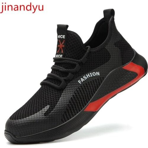 Steel Toe Footwears Mens Outdoor Anti Slip Breathable Protective Work Shoes Boots Mens Puncture Proof Safety Shoes Sneakers