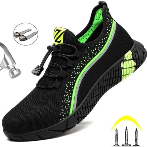 Men Safety Shoes With Steel Toe Cap Work Shoes Anti-Piercing Work Sneakers Lightweight Men Shoes Construction Industrial Shoes