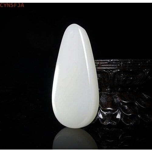 CYNSFJA New Real Rare Certified Natural Hetian Jade Nephrite Lucky Amulet Peace Jade Pendant White High Quality Best Gifts
