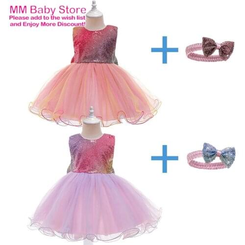 New 1-6Year Summer Childrens Dress Sleeveless Gauze Dress With Hair Hoop Birthday Party Princess Girl Dress Holiday Party Dress