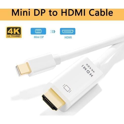 4K Mini DisplayPort to HDMI Adapter male Mini DP Cable Thunderbolt 2 HDMI Converter for MacBook Air 13 Surface Pro 4 Thunderbolt