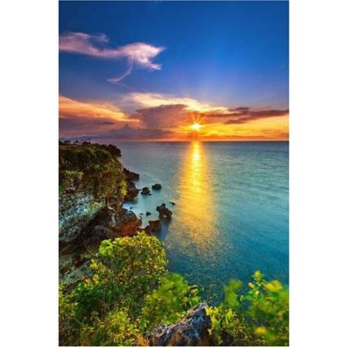 Full 5D DIY Square Round Diamond Painting"Rising sun Lake"diamond Embroidery Cross Stitch Mosaic Bedroom decoration Gift