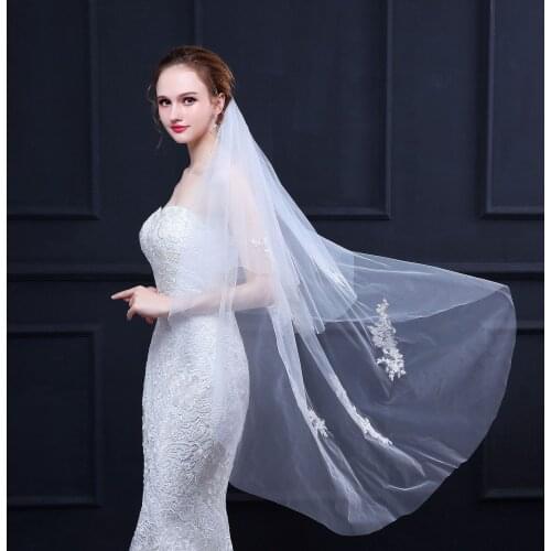 Simple Double Layer Veil With Comb 1.25M Bridal Veil Ivory Wedding Veil Wedding Accessories Veu De Noiva EE18018