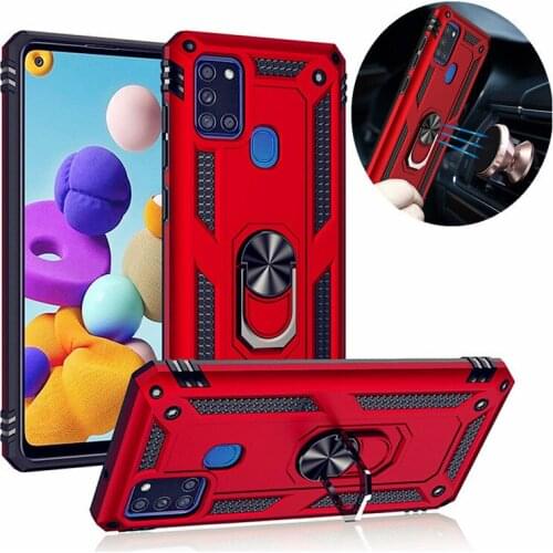 Shockproof Case For Samsung Galaxy A21s A41 A51 A71 5G A81 A91 M31 M60S M80S S10 Note 10 Lite Car Ring Stand Holder Armor Cover