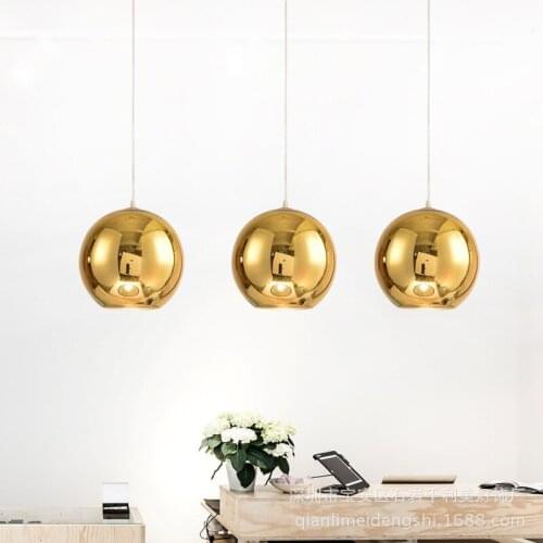 Nordic simple golden glass chandelier art dining room bar living room clothing shop personalized designer Chandelier