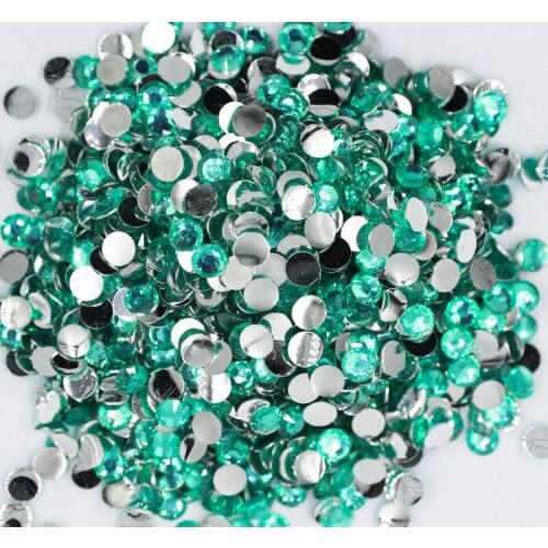 Green Zircon Color 3~6mm Flatback стразы Resin Non hotfix Rhinestones in Bulk Package Plastic Nail Art Decoration for Garment