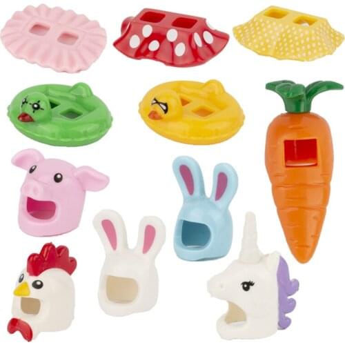 City Building Animal Helmet Accessories Blocks Hat Duck Chicken Rabbit Carrot Figures Parts Plant Skirt Bricks Cute Gift Toy