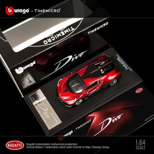 TimeMicro X Bburago 1:64 Bugatti DIVO Red Diecast Model Car