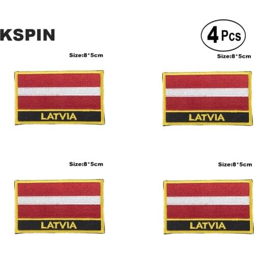 Latvia Rectangular Shape Flag Iron on Saw on Patches Embroidered Flag Patches National Flag Patches for Clothing