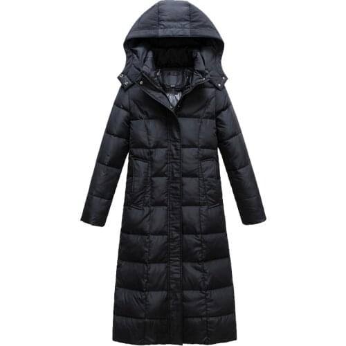Vangull 4XL New White Duck Down Jacket Women Thick Long Winter Coat Women Hooded Korean Female Puffer Jacket Doudoune Femme 2019