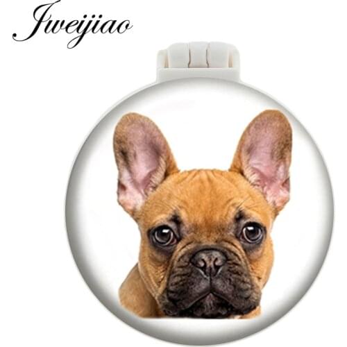 Youhaken French bulldog jack Russell boxer black lab white poodle Staffie dalmation pug Pet Dogs Pocket Mirror With Massage Comb