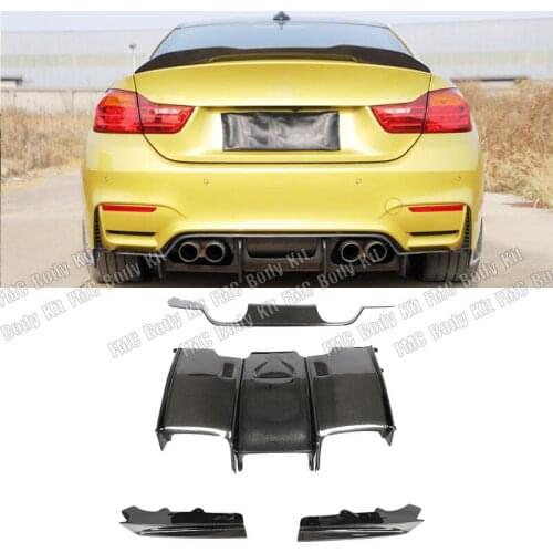 Rear Bumper for BMW F80 M3 F82 F83 M4 Sedan Coupe Convertible 2014 - 2019 Carbon Fiber Rear Bumper Diffuser Lip Spoiler Splitter