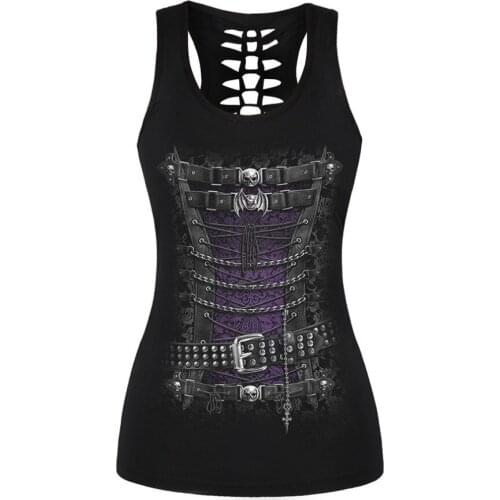 Yoga Shirt Women Sleeveless Crop Fitness Tank Top Hollow Out 2018 New Printed Slim Sport Clothing Black Breathable
